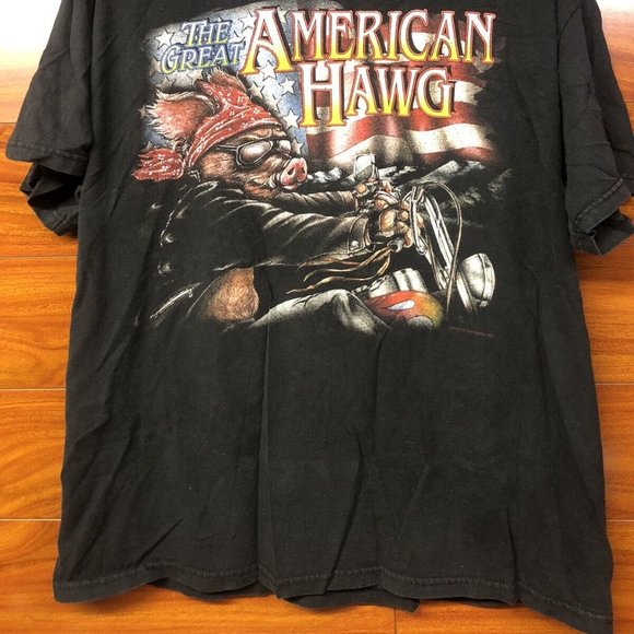 The Great American Hawg Distressed Biker T Shirt Tennesse River Sz XL - Picture 2 of 5